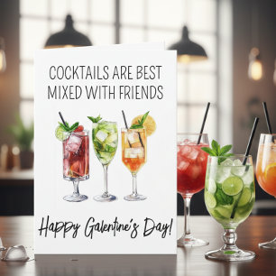Glada Galentine's Day Cocktail Vänner Kort