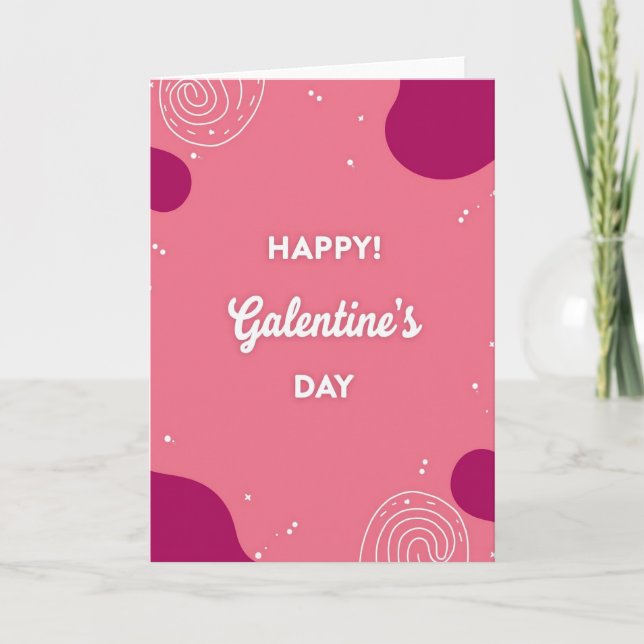 Glada Galentines Day Kladdig Kort (Framsida)