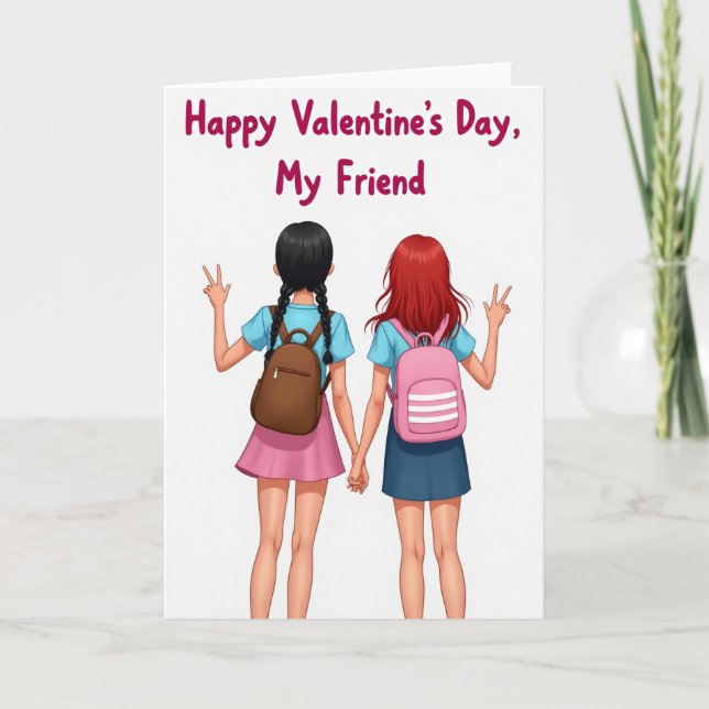 Glada Galentinesdagen Vänkort Kort (Framsida)