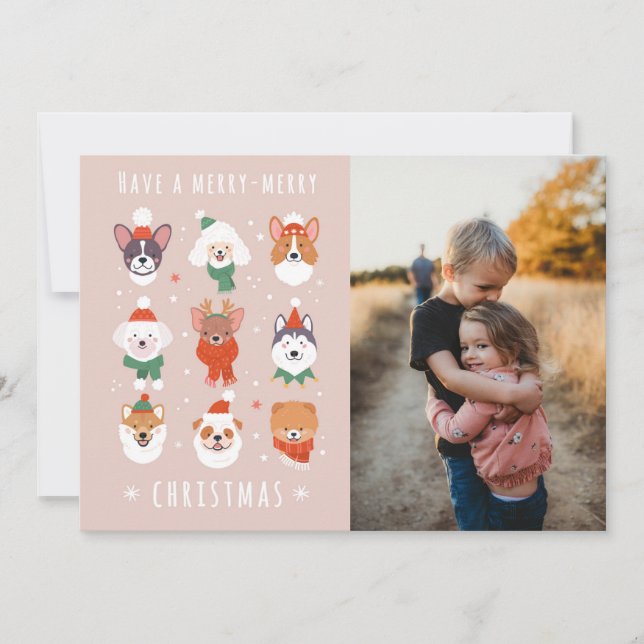 Glada-Glada Jul Hundar Julkort (Framsida)