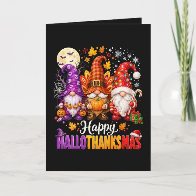 Glada HalloTackMas Tomtar Helgkort (Framsida)