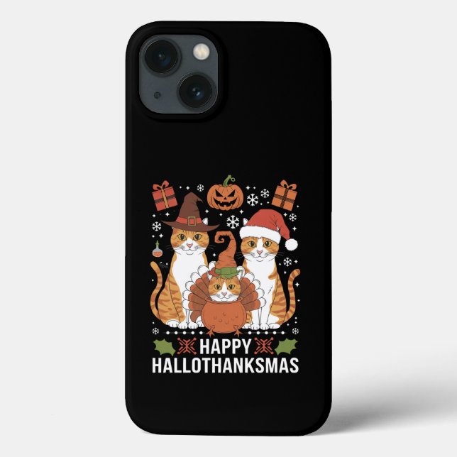 Glada Hallothanksmas Katter Halloween Jul  (Baksida)