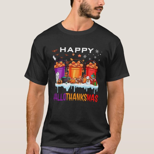 Glada Hallothanksmas Kycklingbitar Halloween Tha T Shirt (Framsida)