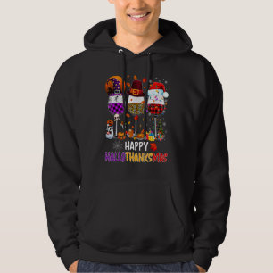 Glada Hallothanksmas-vin glas häxa tomtehatt Hoodie