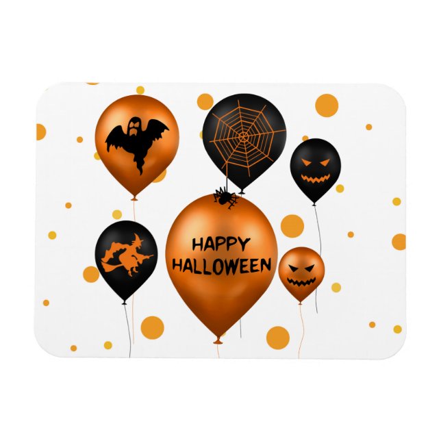 Glada Halloween-festballonger Magnet (Horisontell)
