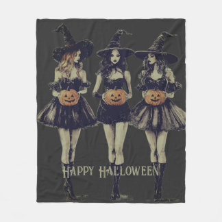 Glada halloween-flickor  fleecefilt