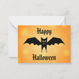 Glada halloween för barn Söt svart fladdermus Anteckningskort