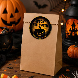 Glada Halloween Jack-O-Lantern-klistermärken Runt Klistermärke