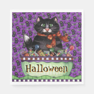 Glada Halloween Katt Servetter