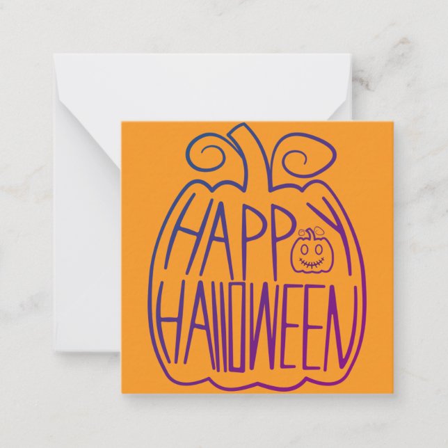 Glada halloween-kort, söta, fynda! anteckningskort (Framsida)