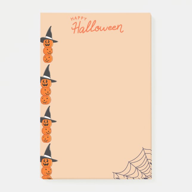 Glada halloween-pumpa post-it-lappar post-it block (Framsida)