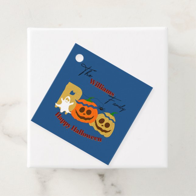 Glada Halloween spökliga pumpa presentkort Gåvor Etiketter (På plats)