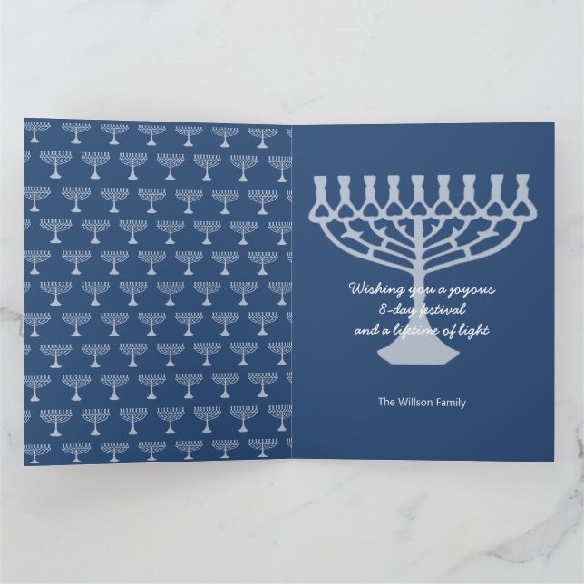 Glada Hanukkah-hälsningar Kort (Inuti)
