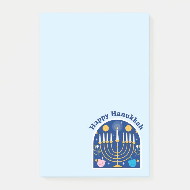 Glada Hanukkah-helgen Festiva Anteckningar Post-it Block (Framsida)