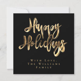 Glada helgdagar Elegant svart och guld jul Julkort