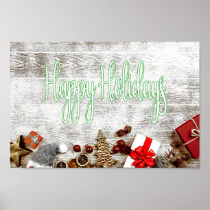 Glada helgdagar - God Jul, årstider Hälsning Poster