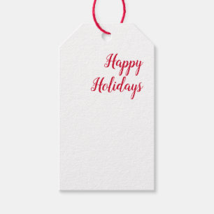 Glada helgdagar jul handskrift röd vit presentetikett