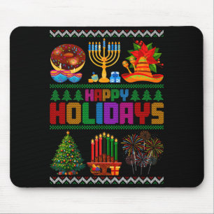 Glada helgdagar jul Hanukkah Kwanzaa Gott nytt år Musmatta
