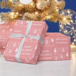 Glada helgdagar jul rosa presentpapper