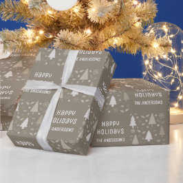 Glada helgdagar jul taupe presentpapper