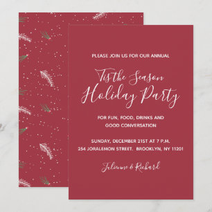 Glada helger   Enkel elegant julfest Inbjudningar