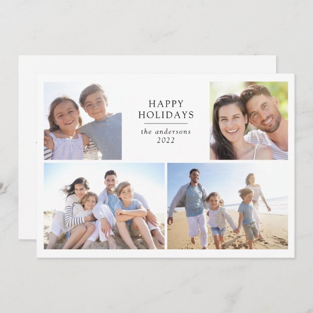 Glada helger | Fotokollage  Julkort (Fram/baksida)