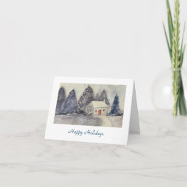 Glada helger Jul Ledig Snöig Stuga Helgkort