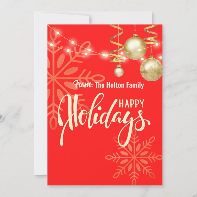 Glada helger Julskick traditionell röd annonsering Inbjudningar (Framsida)