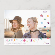 Glada helger Kul jul Emoji Familjefoto