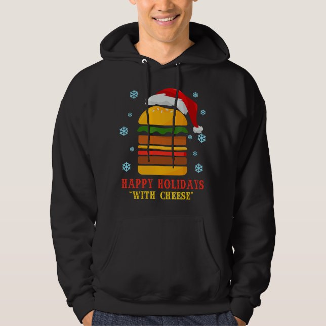 Glada helger med ost Cheeseburger Hamburger Hoodie (Framsida)
