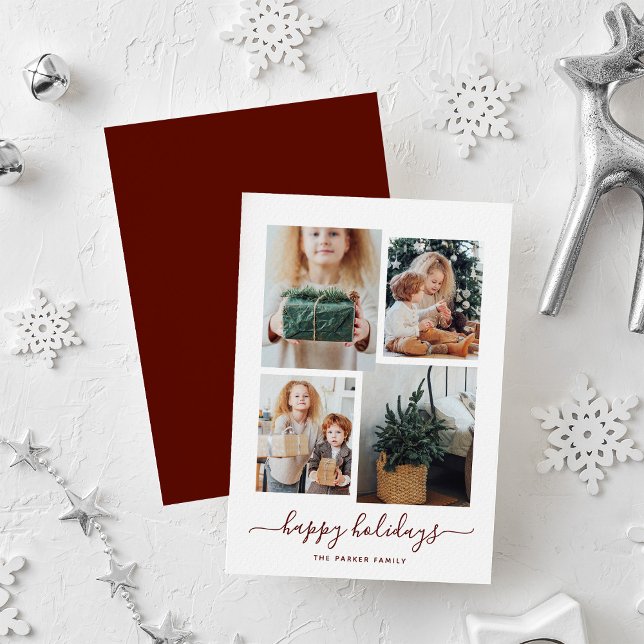 Glada helger | Modern fyrfotoncollage Julkort (A modern photo collage for your holiday greetings)