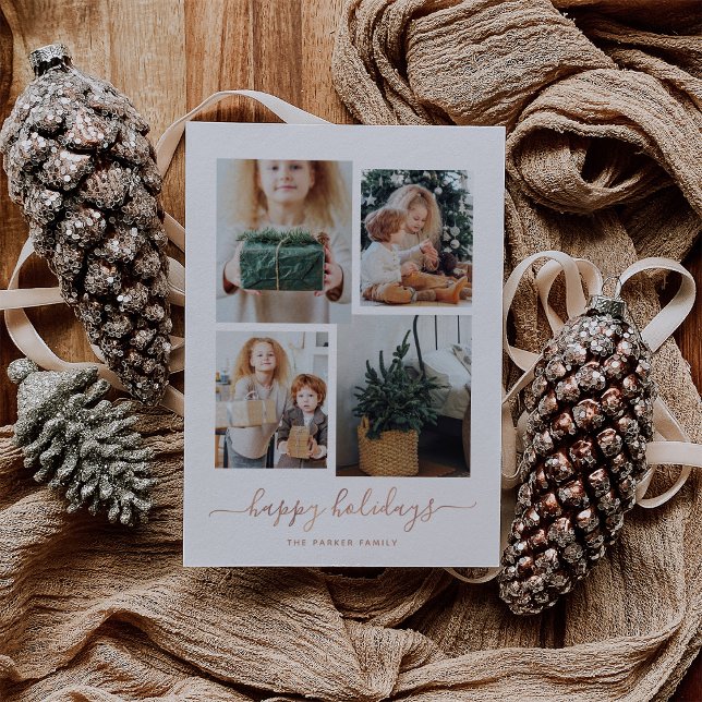 Glada helger | Modern fyrfotonkollage Julkort (A modern photo collage for your holiday greetings)