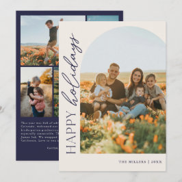 Glada helger Navy Script 5 Fotoark med text Julkort