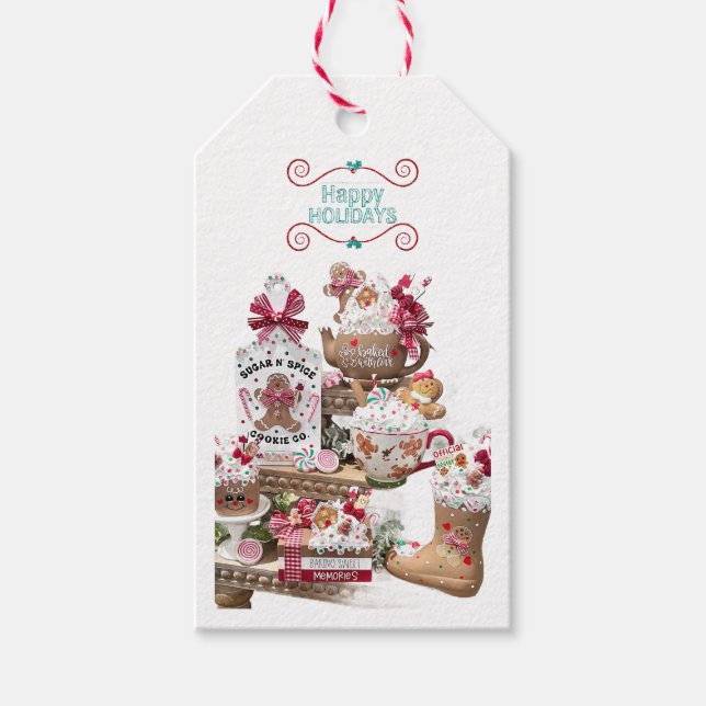 Glada helger Pepparkaka Socker & Krydda Presentetikett (Framsidan)