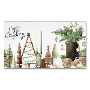 Glada helger Primitiv Tomte Magnetiska Visitkort