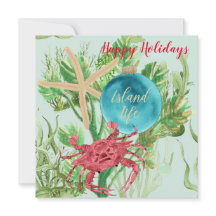 Glada helger Röd krabbkusttorget hälsning