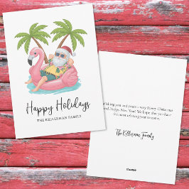 Glada helger Santa Tropical Beach jul Julkort
