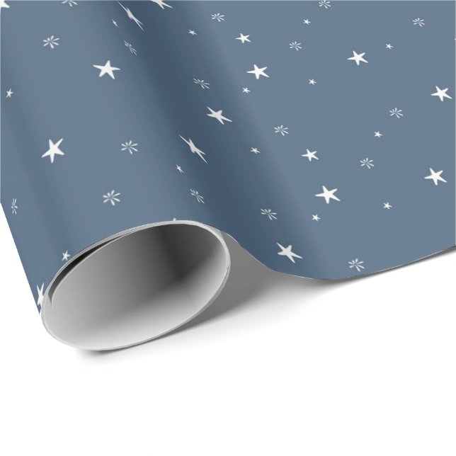 Glada helger Vita stjärnor presentpapper (Rullad Hörn)
