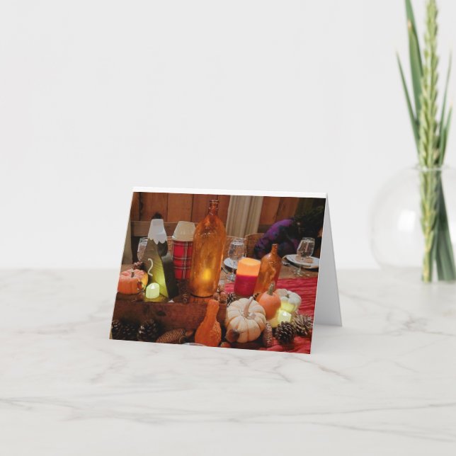 "GLADA HILSNINGAR FÖR HÖST/TACKSÄGELSE" KORT (Framsida)