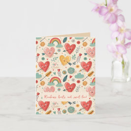 Glada hjärtan - Whimsical Alla hjärtans dag-mönste Kort