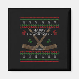 Glada Hockeydagar Hockey Roligt Hockeyspelare Jul Magnet