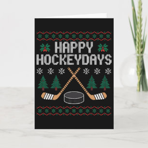 Glada Hockeydagar Rolig Ishockey Fula Julen Kort