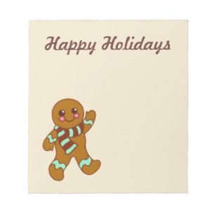 Glada höger Gingerbread Notepad Anteckningsblock