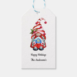 Glada höger Röda jul Tomte Presentetikett