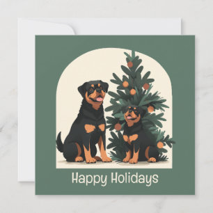 Glada höger Rottweiler hundar Inbjudningar