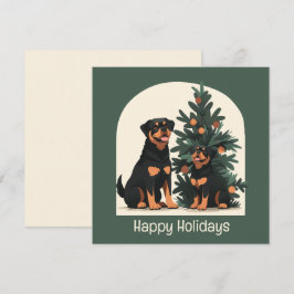 Glada höger Rottweiler hundar Julkort
