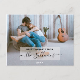 Glada högerdagar Anpassad familjefoto Julkort Vykort