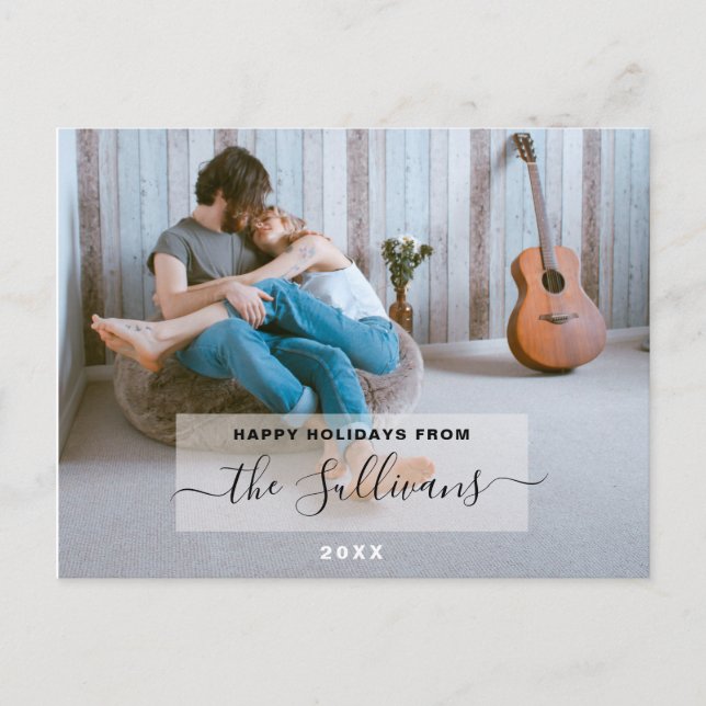 Glada högerdagar Anpassad familjefoto Julkort Vykort (Framsida)