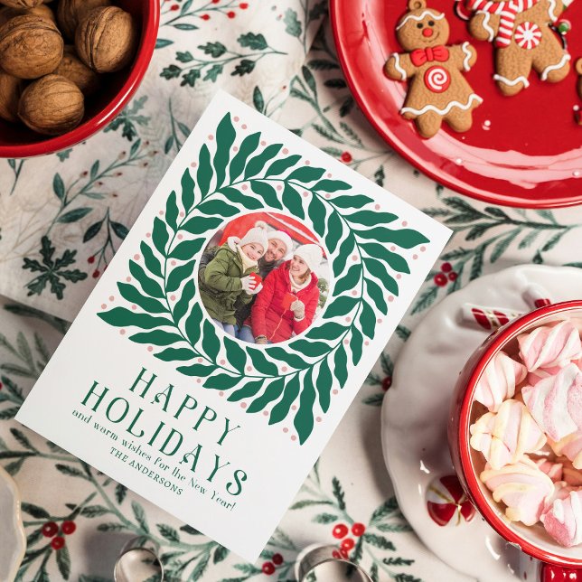 Glada högtider 2 Foto Modernt skript Fet blomster  Julkort (Skapare uppladdad)