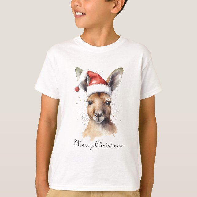 Glada högtider, anpassad julkänguru t shirt (Framsida)